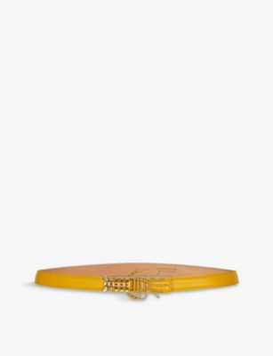 LA MAISON COUTURE: Sonia Petroff Lobster 24ct yellow gold-plated brass and Swarovski leather belt