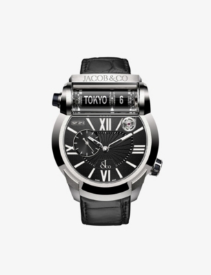 JACOB AND CO: ES101.20.NS.LH.ACA4D Epic SF24 titanium and leather automatic watch