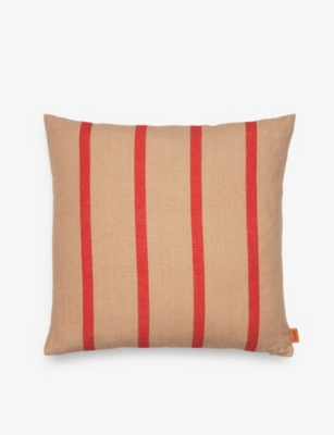 FERM LIVING: Grand stripe cotton and linen-blend cushion 50cm x 50cm