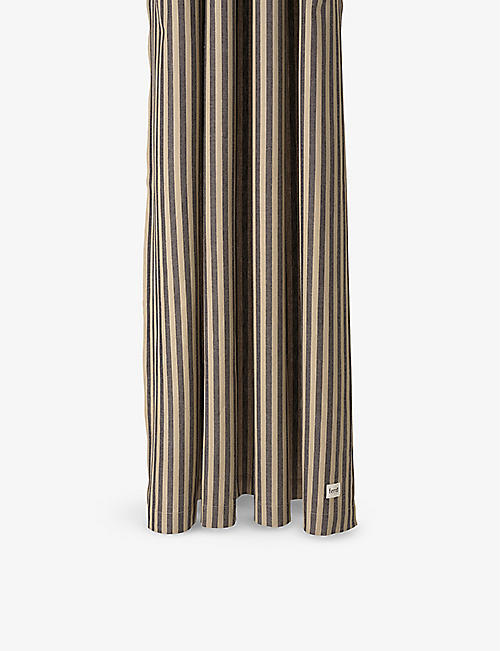 FERM LIVING: Chambray striped organic cotton shower curtain 205cm