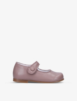 PAPOUELLI: Catalina round-toe leather shoes 6 months - 4 years