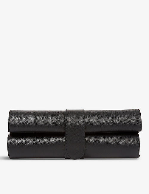 SMYTHSON: Branded cross-grained leather chess roll