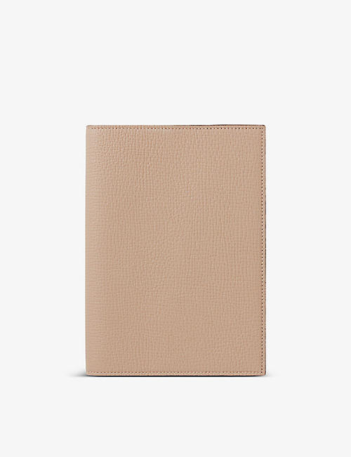 SMYTHSON: Ludlow Evergreen refillable grained leather notebook 19.5cm x 14.5cm