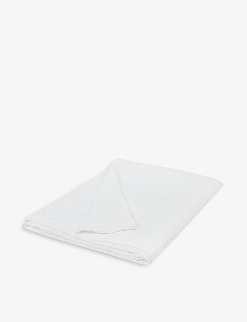 THE WHITE COMPANY: Sherborne double-stitch insert super-king cotton flat sheet 305cm x 275cm