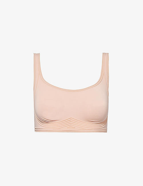 WOLFORD: Contour Skin scoop-neck stretch-woven bra