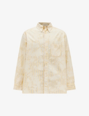 ALLSAINTS: Crema striped bleached cotton oxford shirt