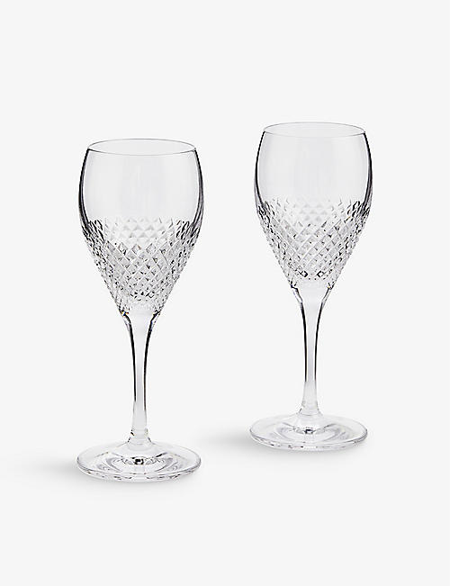 WEDGWOOD: Wedgwood x Vera Wang diamond mosaic wine glasses set of two