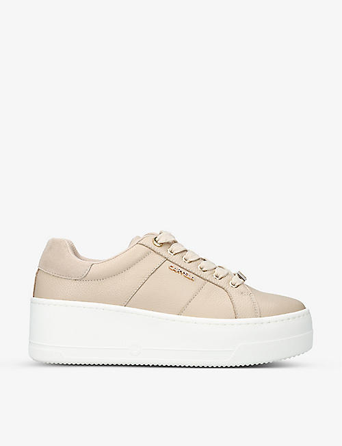 CARVELA: Connected contrast-sole leather low-top trainers