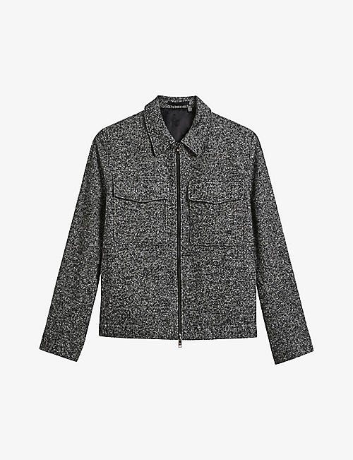 TED BAKER: Pabay wool-blend overshirt