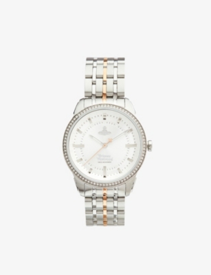 VIVIENNE WESTWOOD WATCHES: VV262WSSR East End crystal-embellished stainless-steel quartz watch