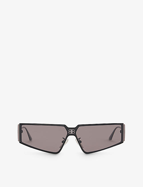 BALENCIAGA: BB0192S rectangular-frame metal sunglasses