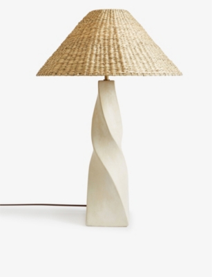SOHO HOME: Twist ceramic and seagrass table lamp 65.5cm