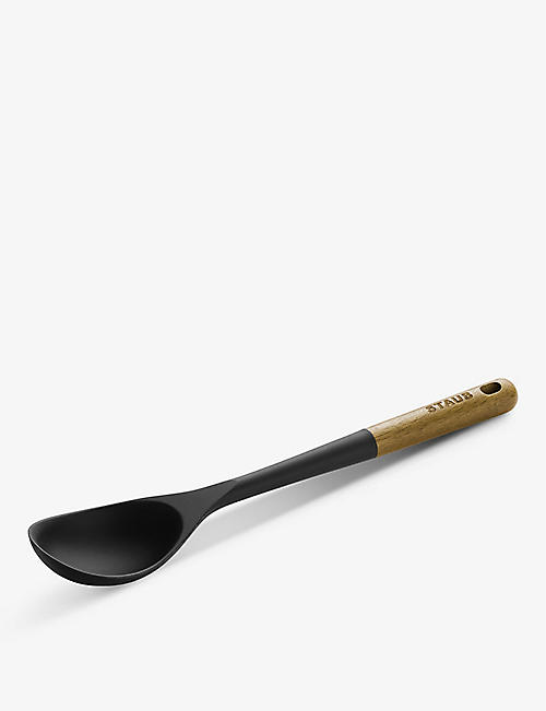 STAUB: Branded silicone and wood serving spoon 31cm