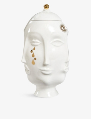 JONATHAN ADLER: Gilded Muse Frida porcelain urn 41cm