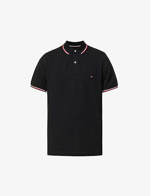 TOMMY HILFIGER: Core logo-embroidered cotton polo shirt