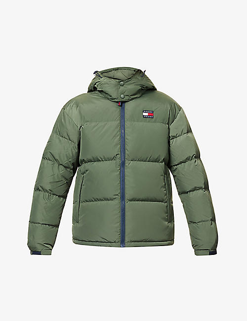TOMMY JEANS: Alaska logo-patch quilted shell-down hooded jacket