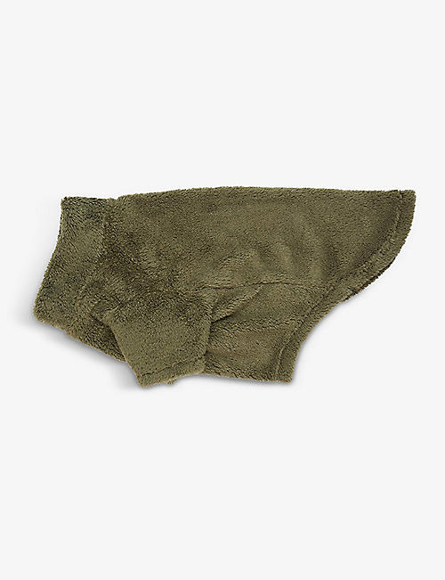 BARBOUR: Brand-tab teddy-texture large woven dog jumper