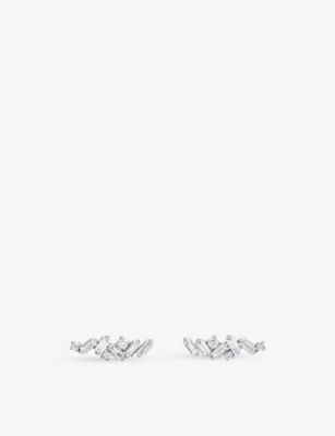 SUZANNE KALAN: Firework 18ct white-gold and 0.6ct diamond earrings