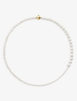 SOPHIE BILLE BRAHE: Petite Peggy 14ct yellow-gold and freshwater pearl necklace