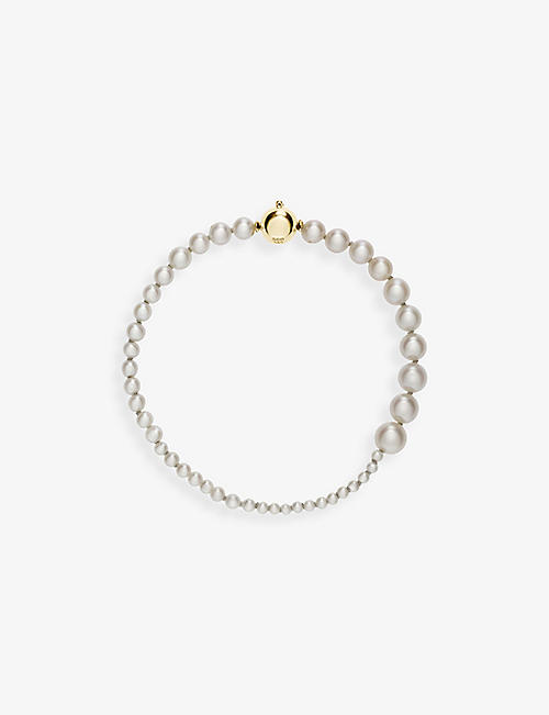 SOPHIE BILLE BRAHE: Peggy petite 14ct yellow gold and freshwater pearl bracelet