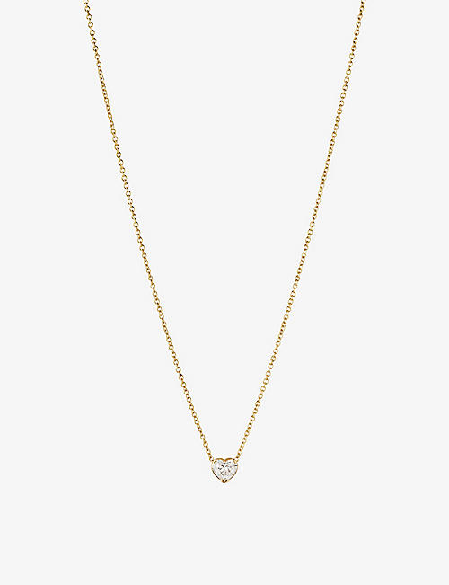 SOPHIE BILLE BRAHE: Orangerie de Coeur 18ct yellow-gold and 0.3ct diamond pendant necklace