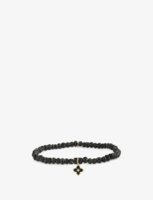 SYDNEY EVAN: Black spinel, 14ct yellow-gold and diamond charm bracelet
