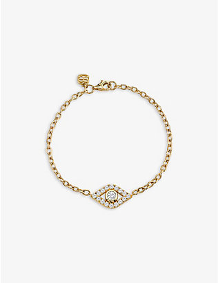 SYDNEY EVAN: Evil Eye 14ct yellow-gold and 0.68ct brilliant-cut diamond bracelet