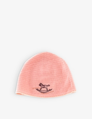 KIDSWEAR COLLECTIVE: Pre-loved Hermés graphic-embroidered cashmere hat 0-3 months