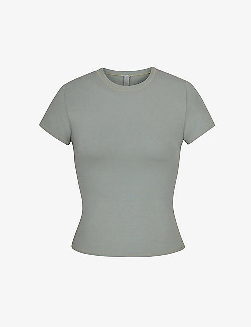 SKIMS: Round-neck stretch cotton-jersey T-shirt