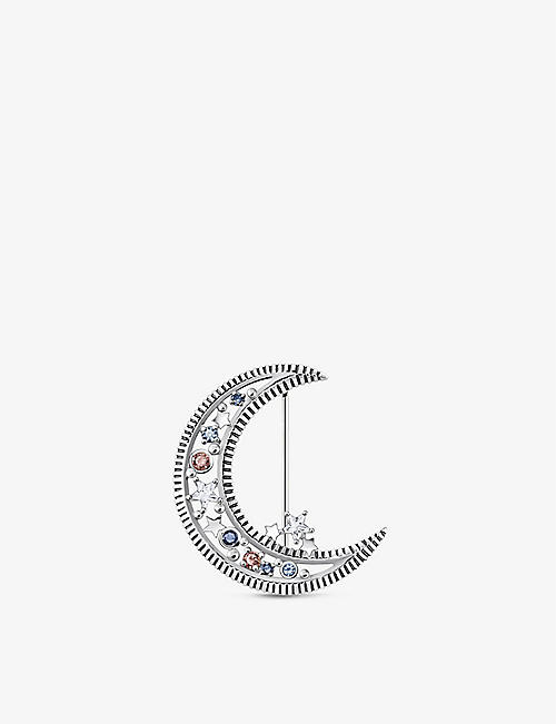 THOMAS SABO: Crescent Moon sterling-silver and zirconia brooch