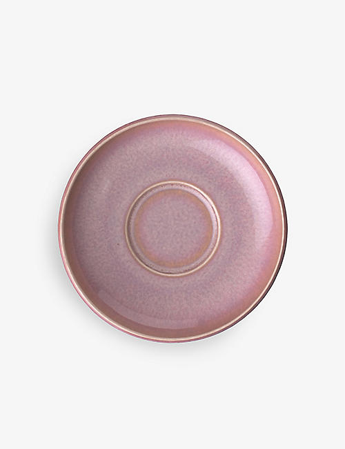 VILLEROY & BOCH: Perlemor Coral glazed-effect porcelain espresso cup saucer 12cm