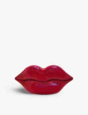 JUDITH LEIBER COUTURE: Hot Lips crystal-embellished brass clutch bag