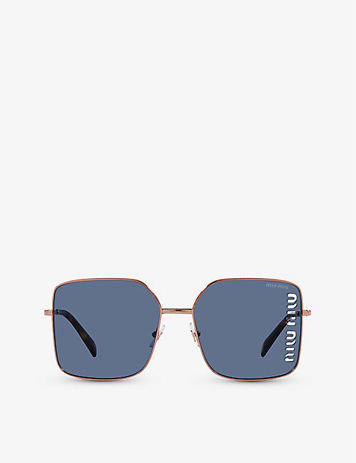 MIU MIU: MU51YS square-frame metal sunglasses