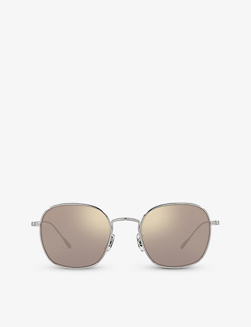 OLIVER PEOPLES: OV1307ST Adès square-frame titanium sunglasses