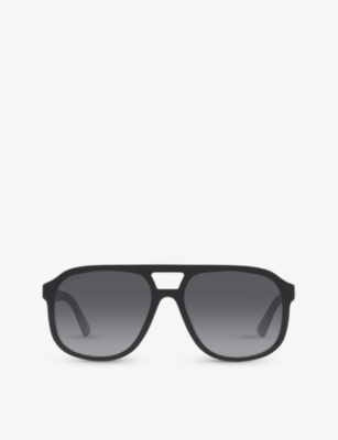 GUCCI: GC001933 logo-embellished pilot-frame acetate sunglasses