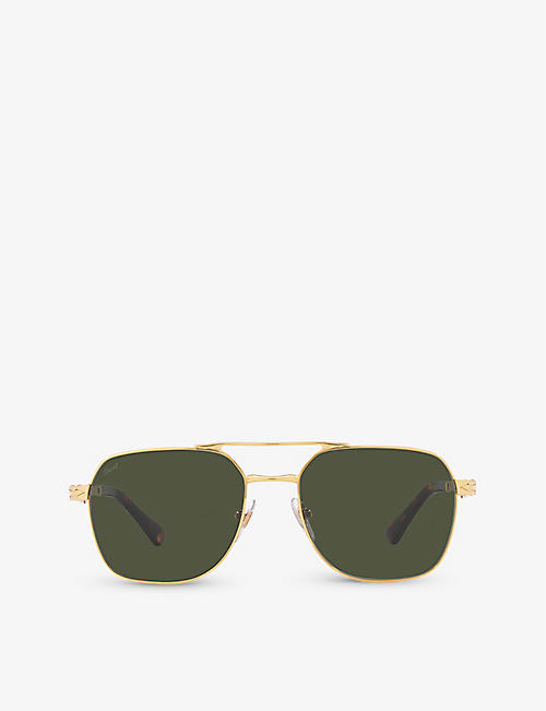 PERSOL: PO1004S square-frame steel sunglasses