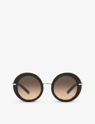 TIFFANY & CO: TF4201 round-frame acetate and metal sunglasses