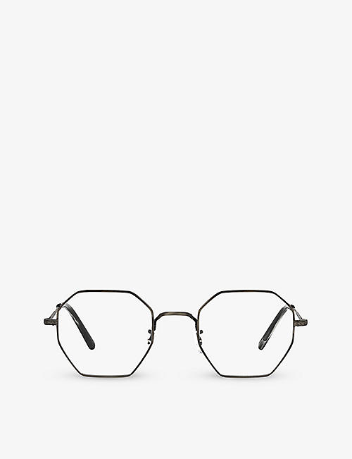 OLIVER PEOPLES: OV1312 Holender geometric-frame metal optical glasses