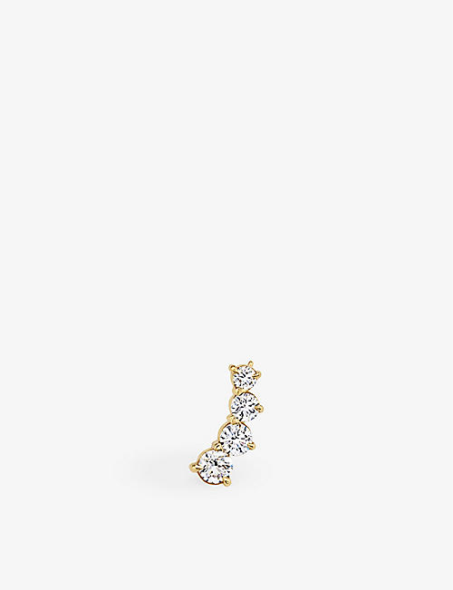 VRAI: Climber 14ct yellow-gold and 0.83ct brilliant-cut lab-grown diamond earring
