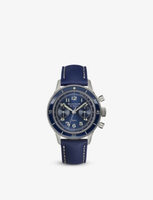 BLANCPAIN: AC03 12B40 63A Air Command titanium and leather automatic watch