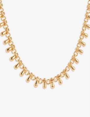 LA MAISON COUTURE: Amadeus Katia 14ct recycled yellow gold-plated brass necklace