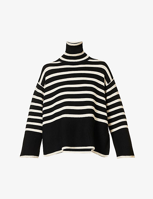 TOTEME: Striped turtleneck wool-blend knitted jumper