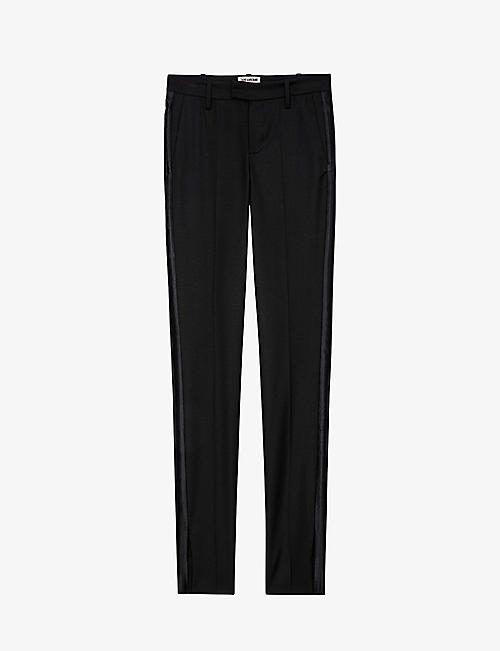 ZADIG&VOLTAIRE: Prune Split mid-rise woven trousers