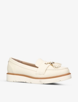 KG KURT GEIGER: Morly croc-embossed faux-leather loafers