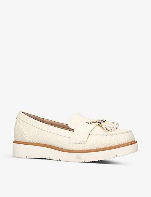 KG KURT GEIGER: Morly croc-embossed faux-leather loafers