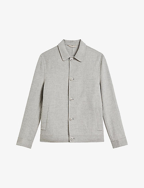 TED BAKER: Collared regular-fit wool-blend jacket