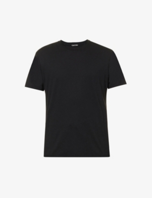 TOM FORD: Brand-embroidered crewneck cotton-blend T-shirt