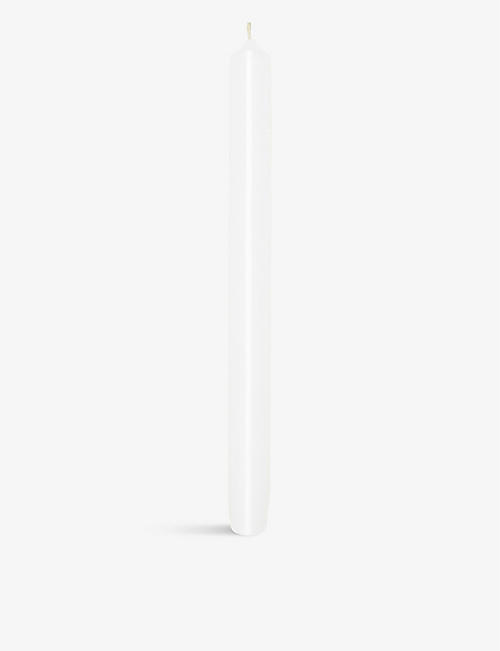 TRUDON: White Royale tapered wax candlesticks set of six