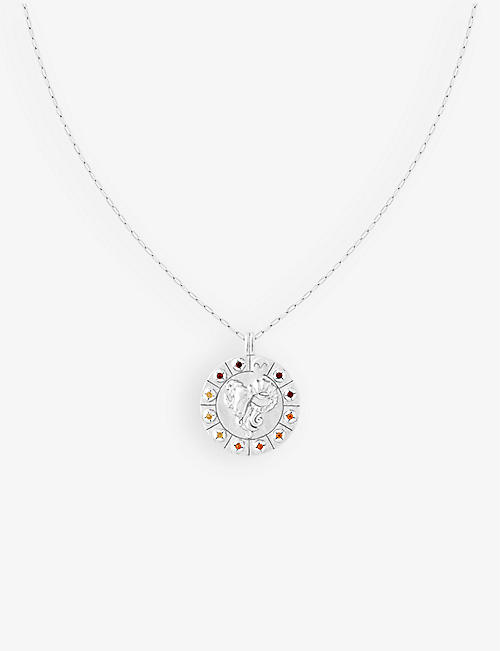 ASTRID & MIYU: Aries Bold Zodiac plated recycled 925 sterling-silver necklace