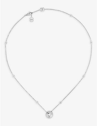 GUCCI: Icon 18ct white-gold pendant necklace